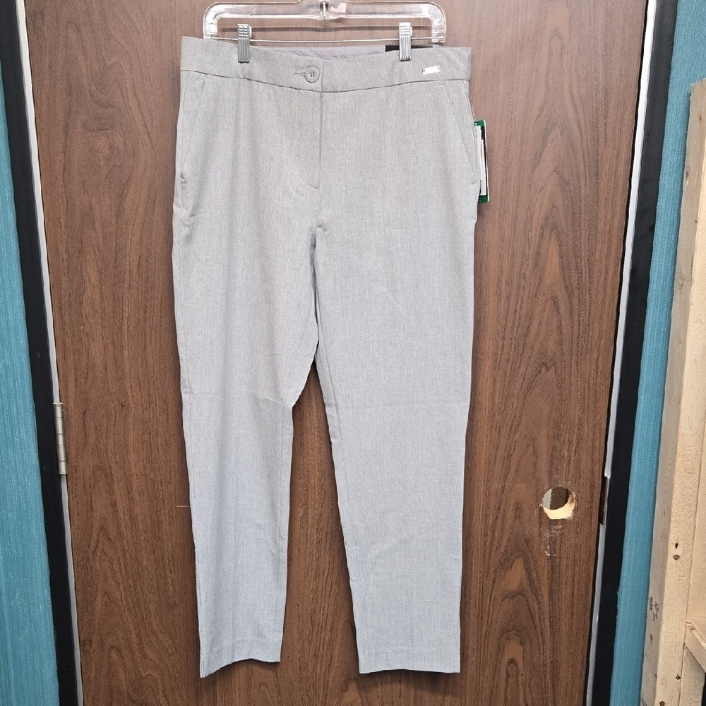 Badgley Mischka Heathered Light Grey Slim Leg Trouser Pant